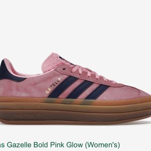 Pink and navy addidas gazelle sneakers